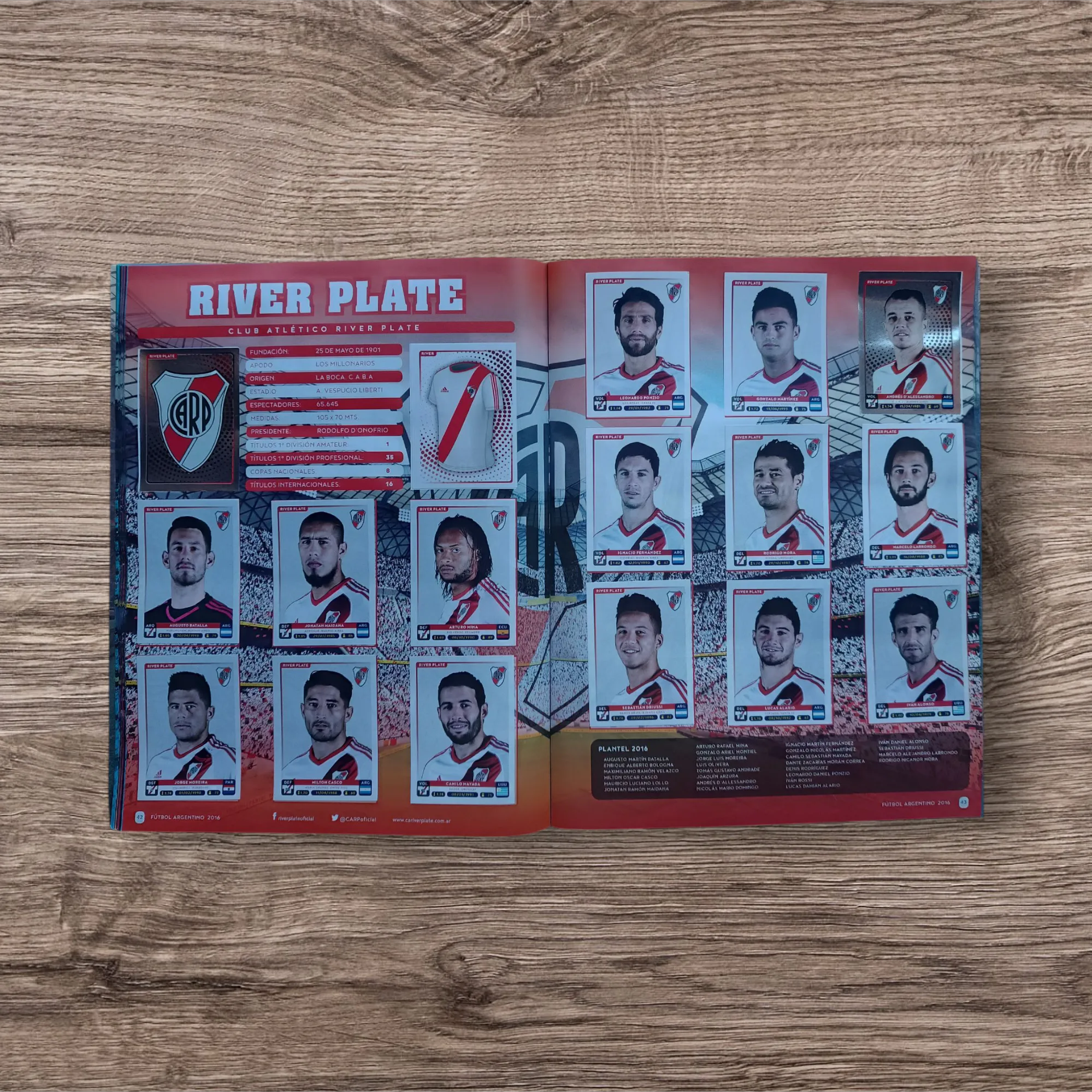 Álbum casi completo Fútbol Argentino 2016