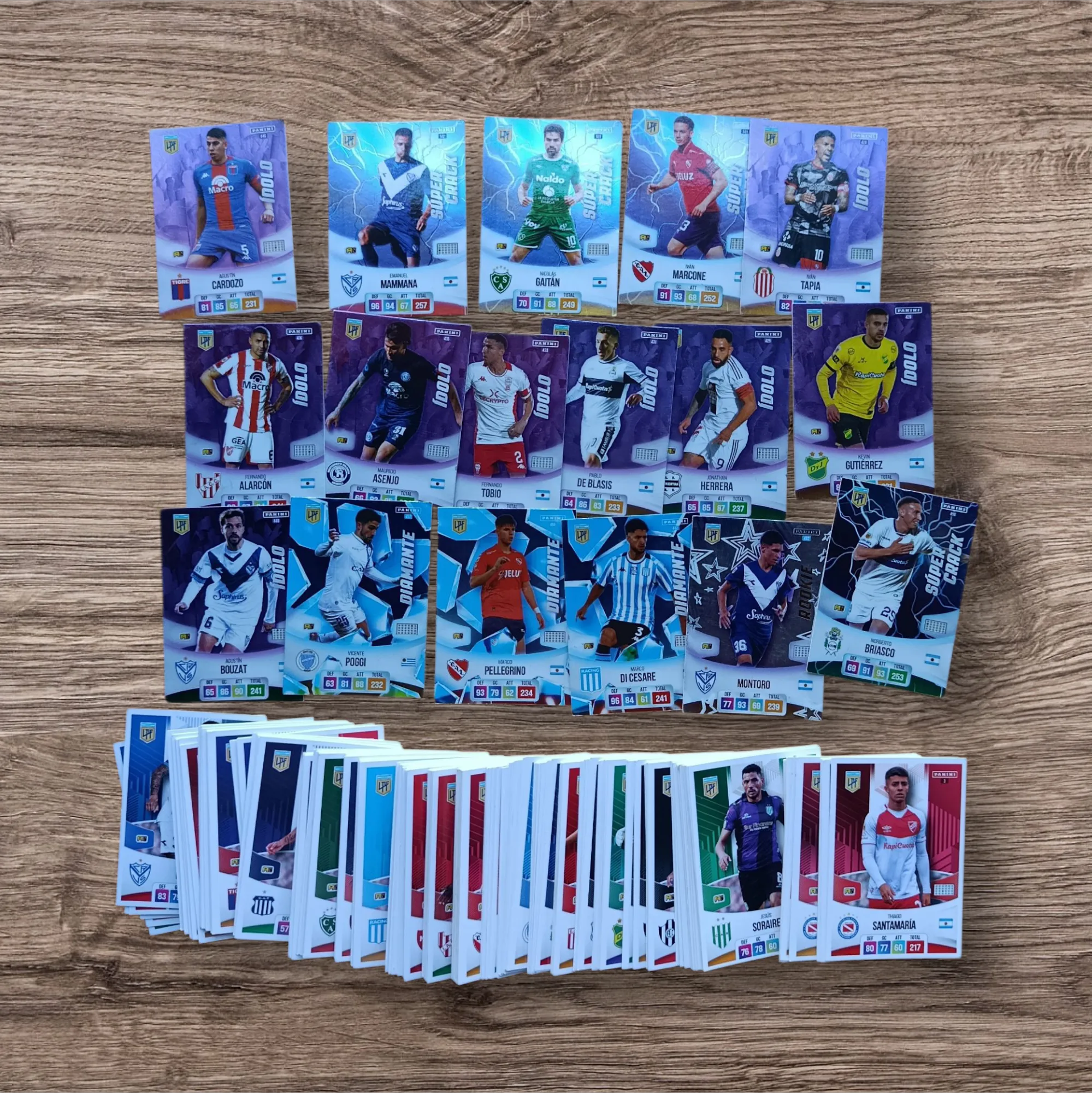 Lote 206 cartas sin repetir Adrenalyn Liga Profesional del Fútbol Argentino