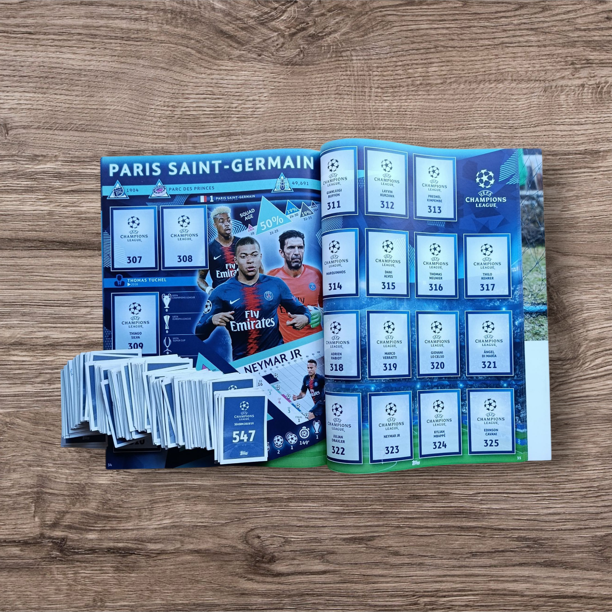 Álbum promocional + 456 figuritas sin repetir Champions League 2018/19