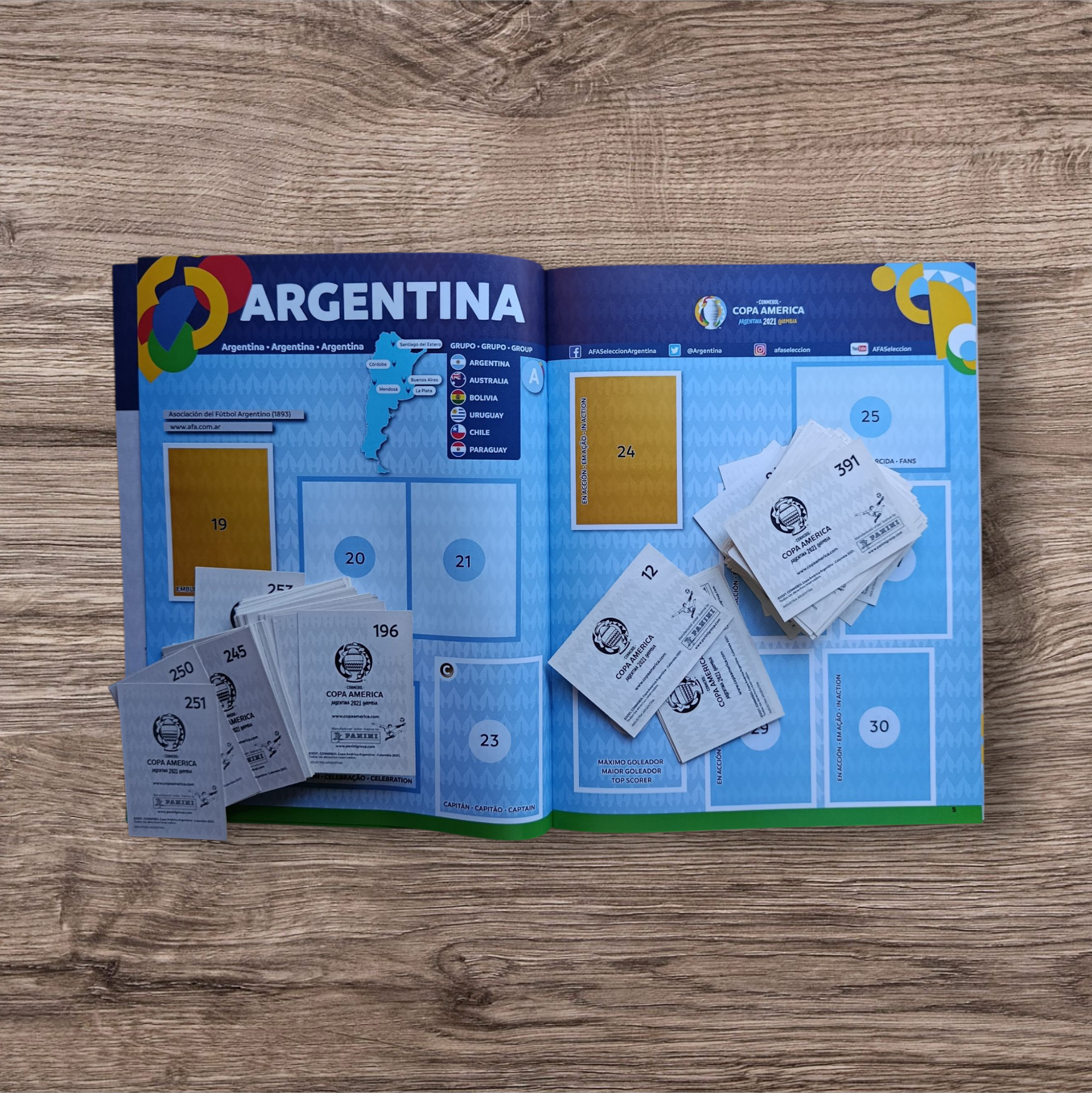 Álbum + 164 figuritas sin repetir Copa América 2021 Preview