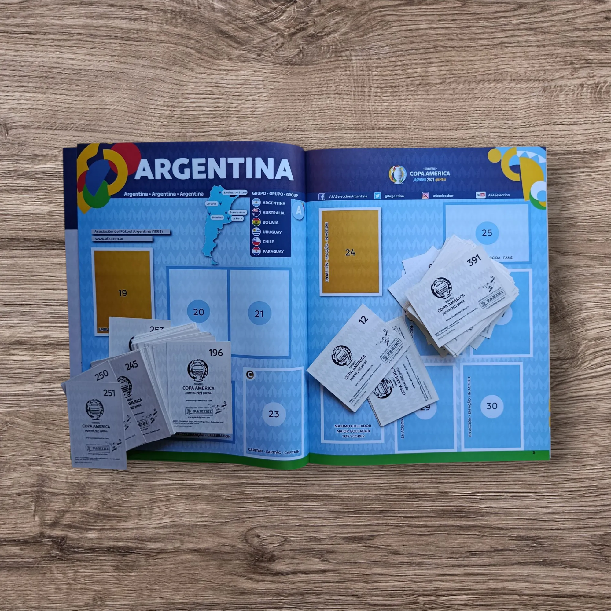Álbum + 164 figuritas sin repetir Copa América 2021 Preview