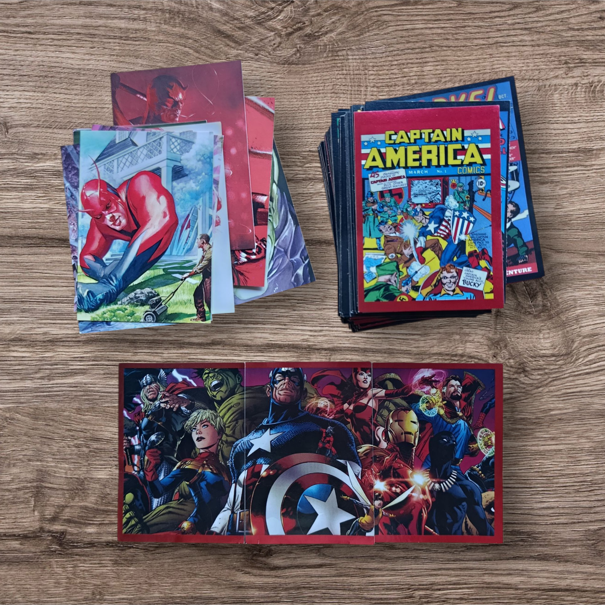 Lote 147 figuritas y cartas Marvel Aniversario