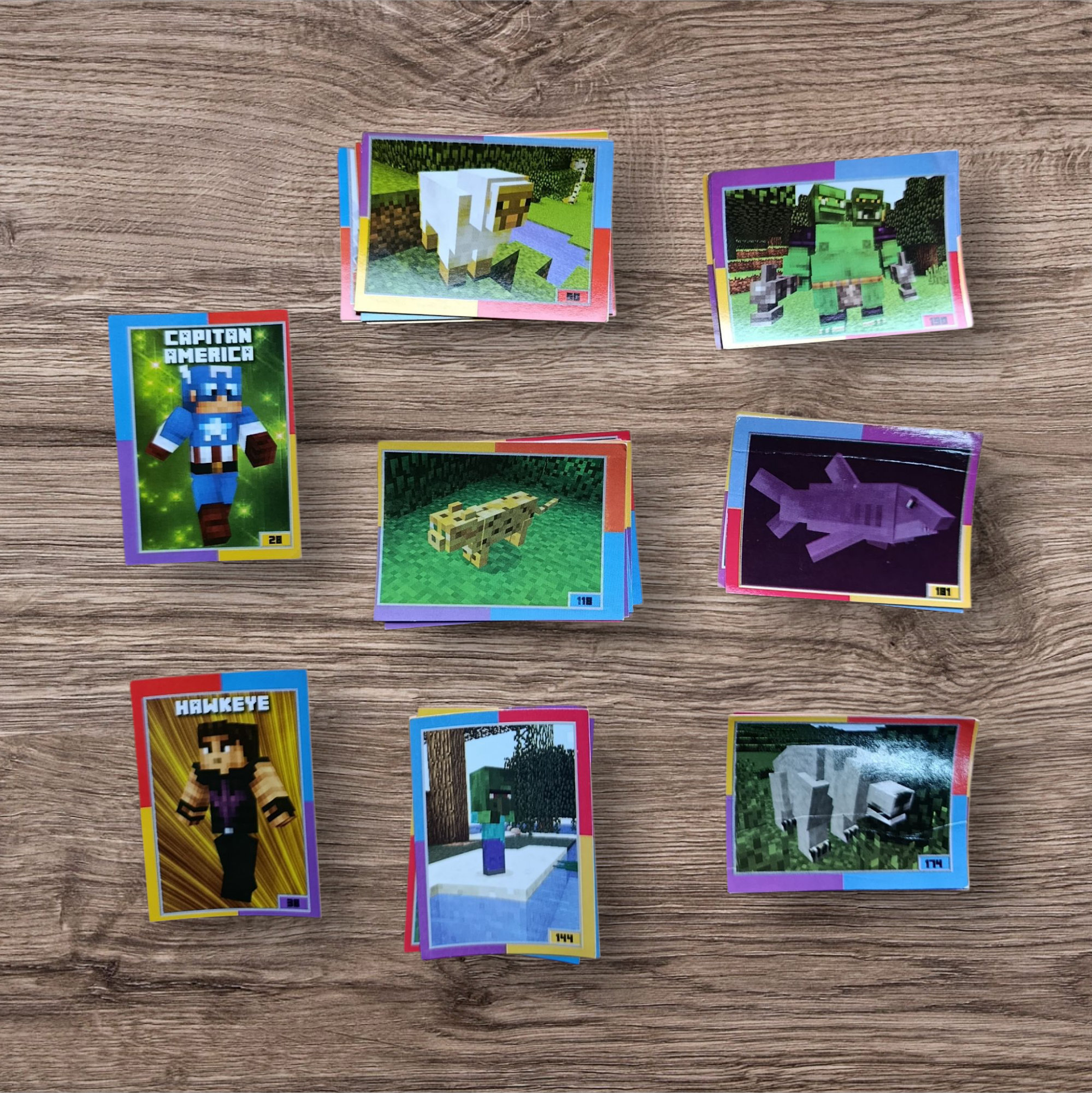 Lote 33 figuritas sin repetir Minecraft