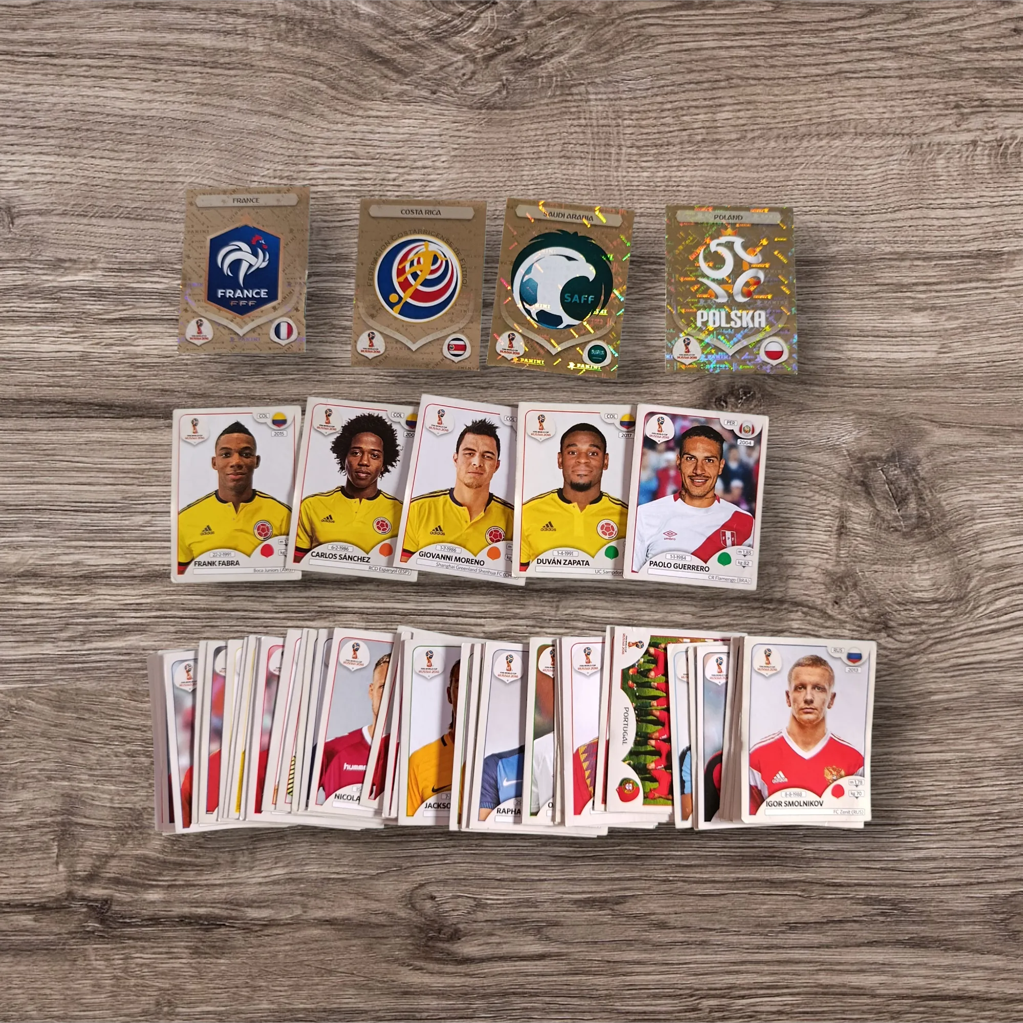 Lote 57 figuritas sin repetir Mundial Rusia 2018