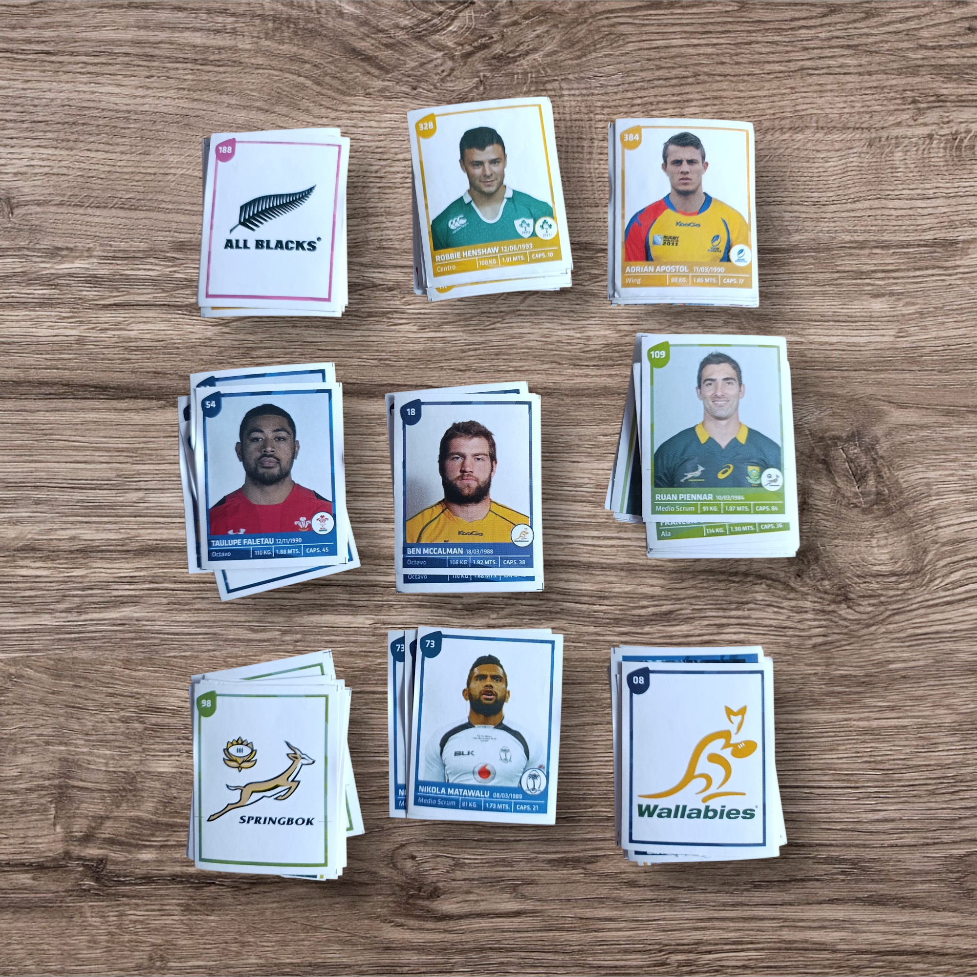 Lote 84 figuritas Mundial Rugby 2015