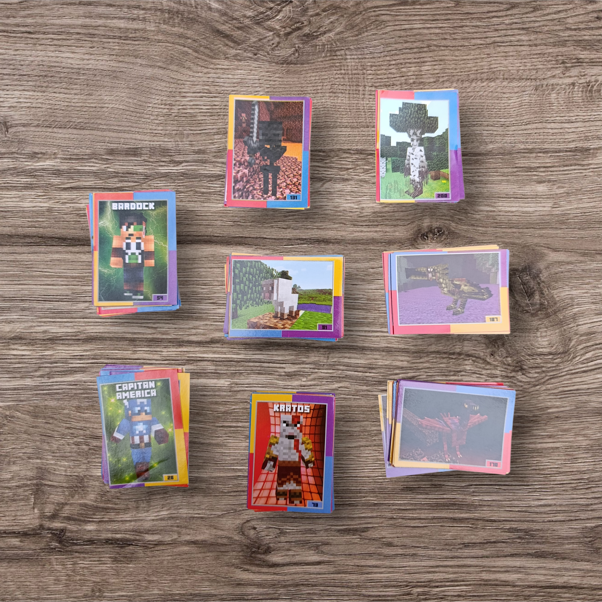 Lote 136 figuritas sin repetir Minecraft