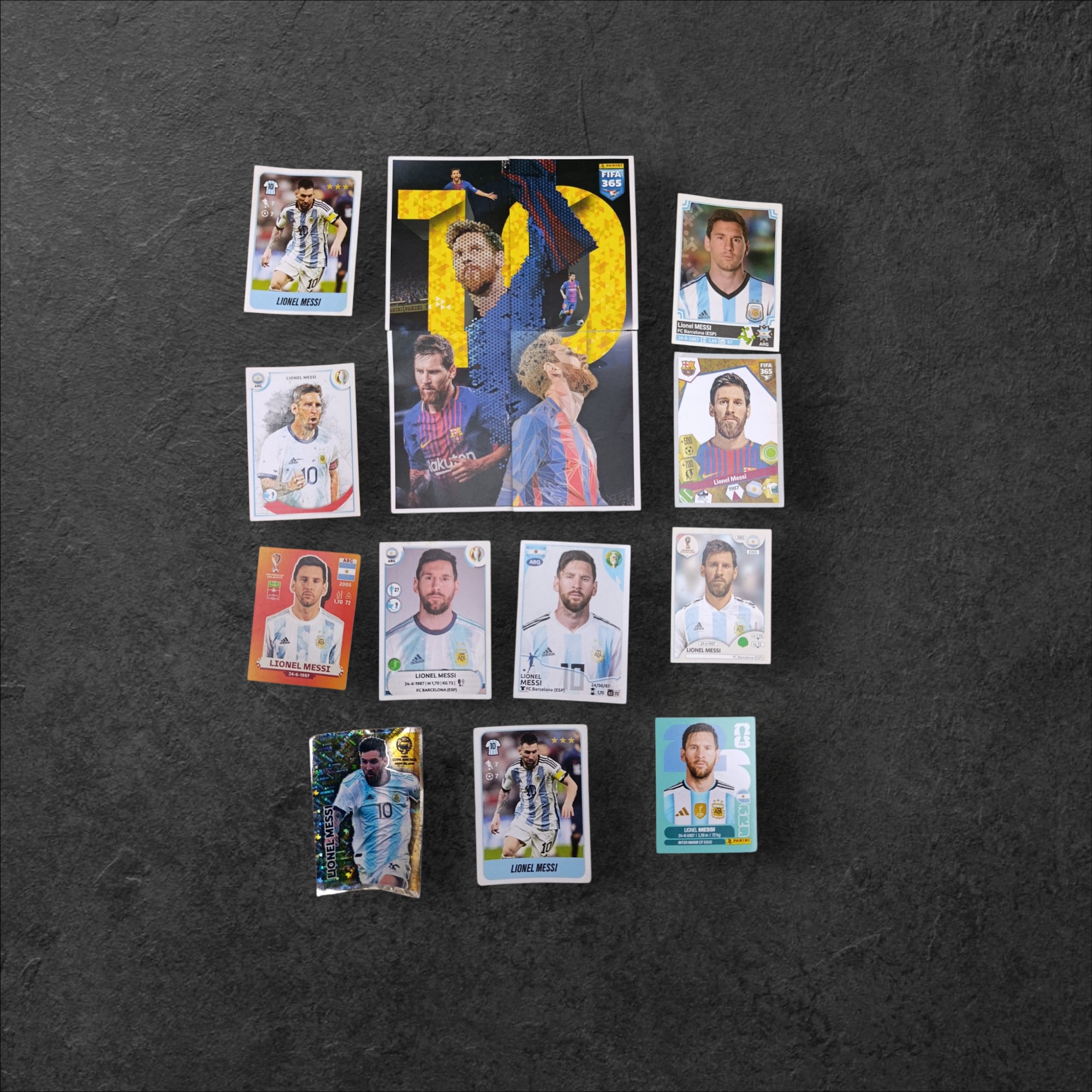 Lote Especial de 15 Figuritas de Lionel Messi – Múltiples Colecciones