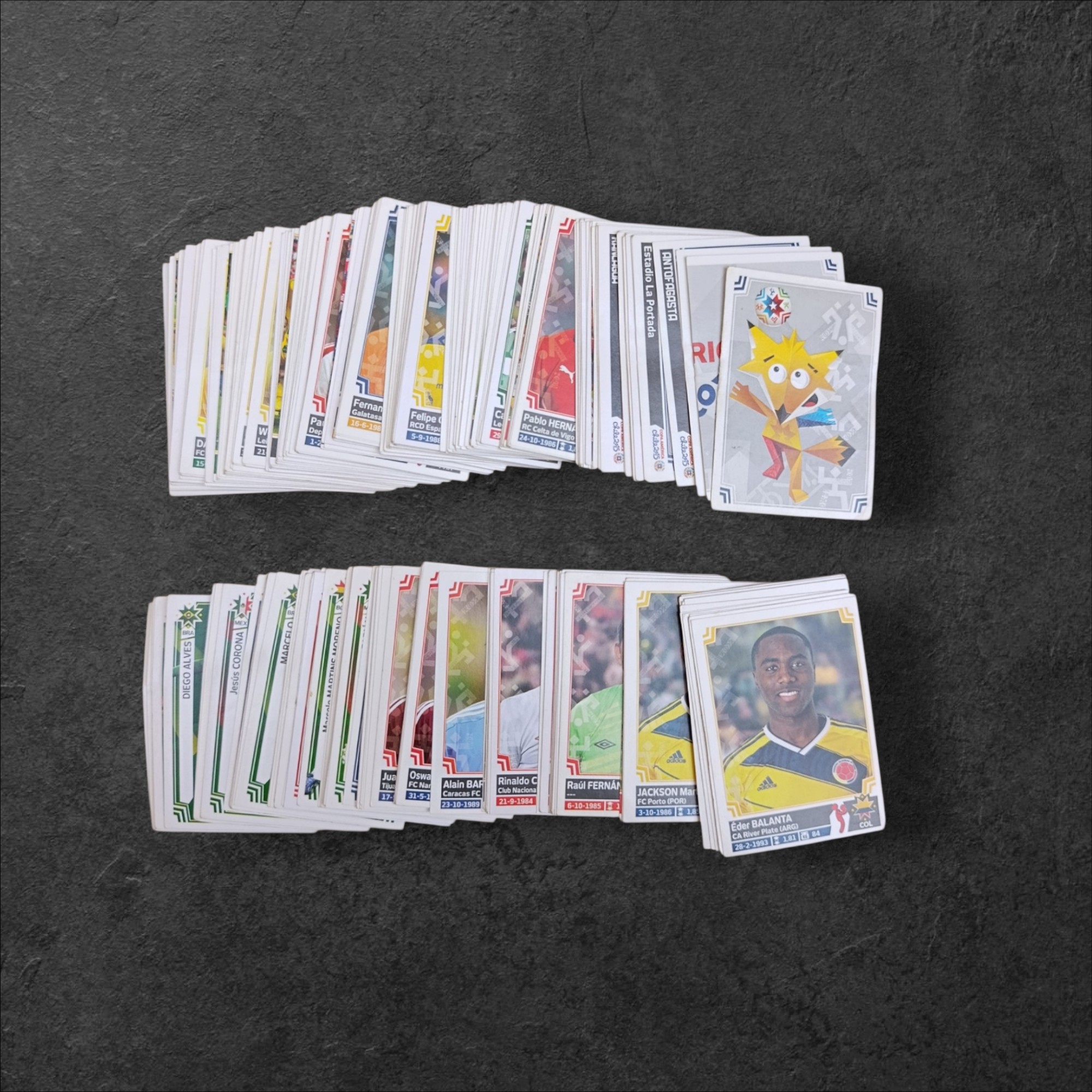 Lote de 252 Figuritas Copa América Chile 2015 (Panini) Sin Repetir