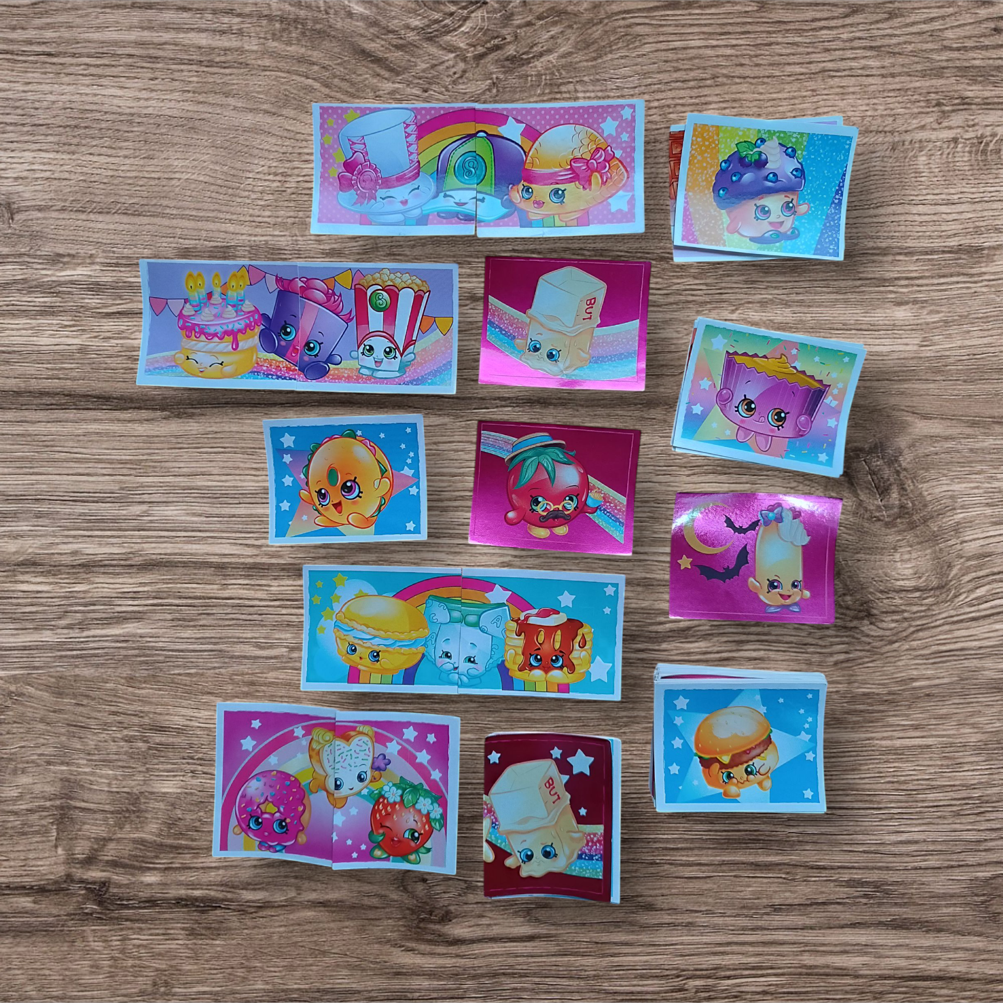 Lote 100 figuritas sin repetir Shopkins, de Panini
