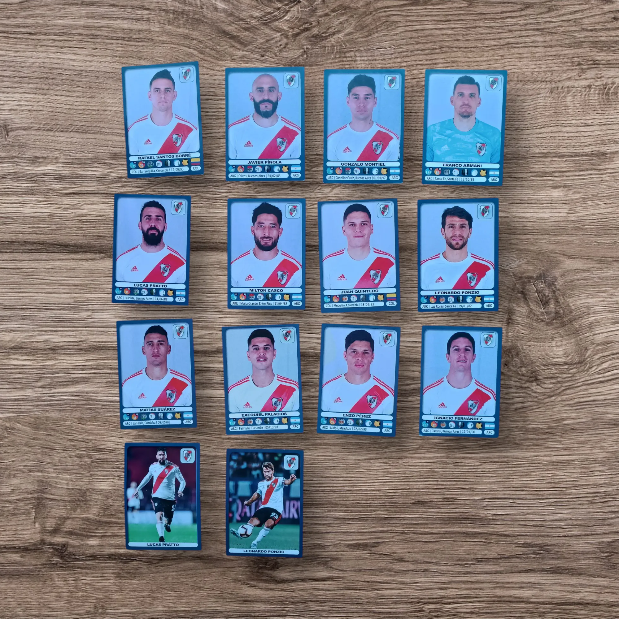 Lote 14 figuritas sin repetir River Plate