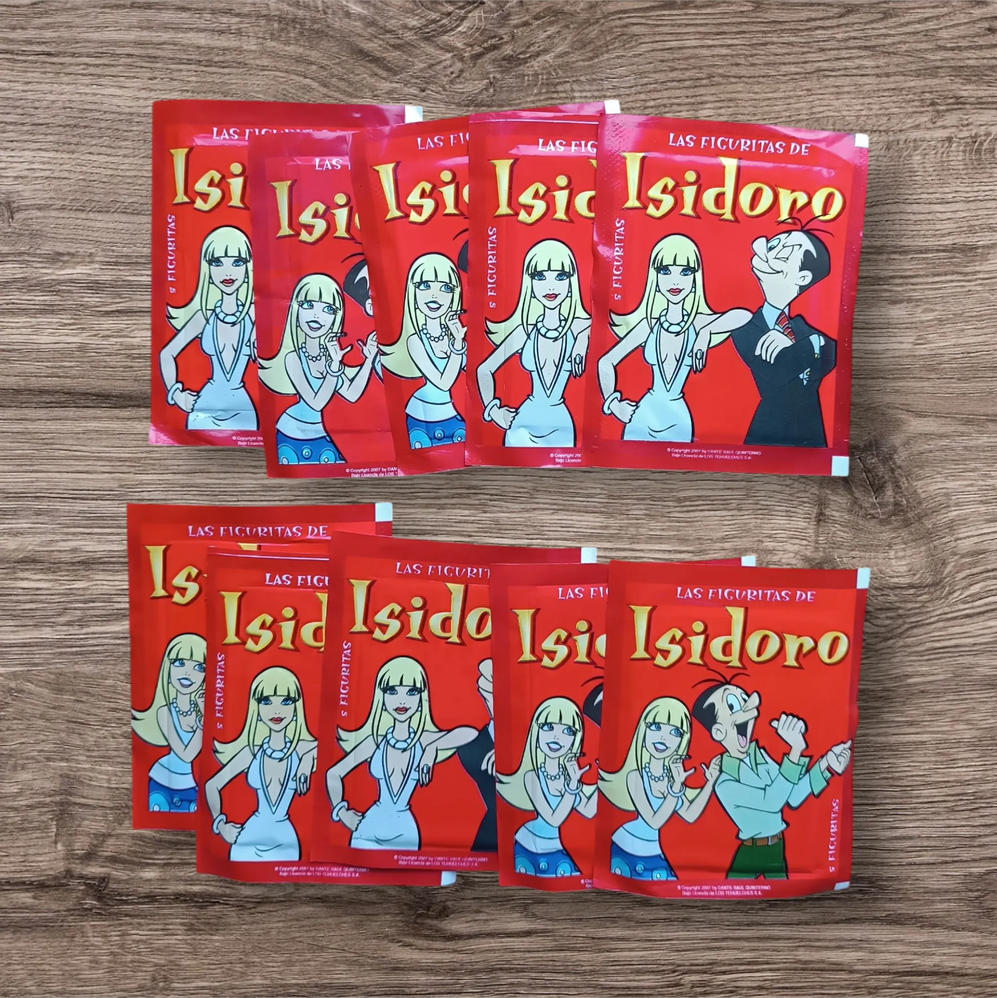 10 Sobres figuritas Isidoro Cañones