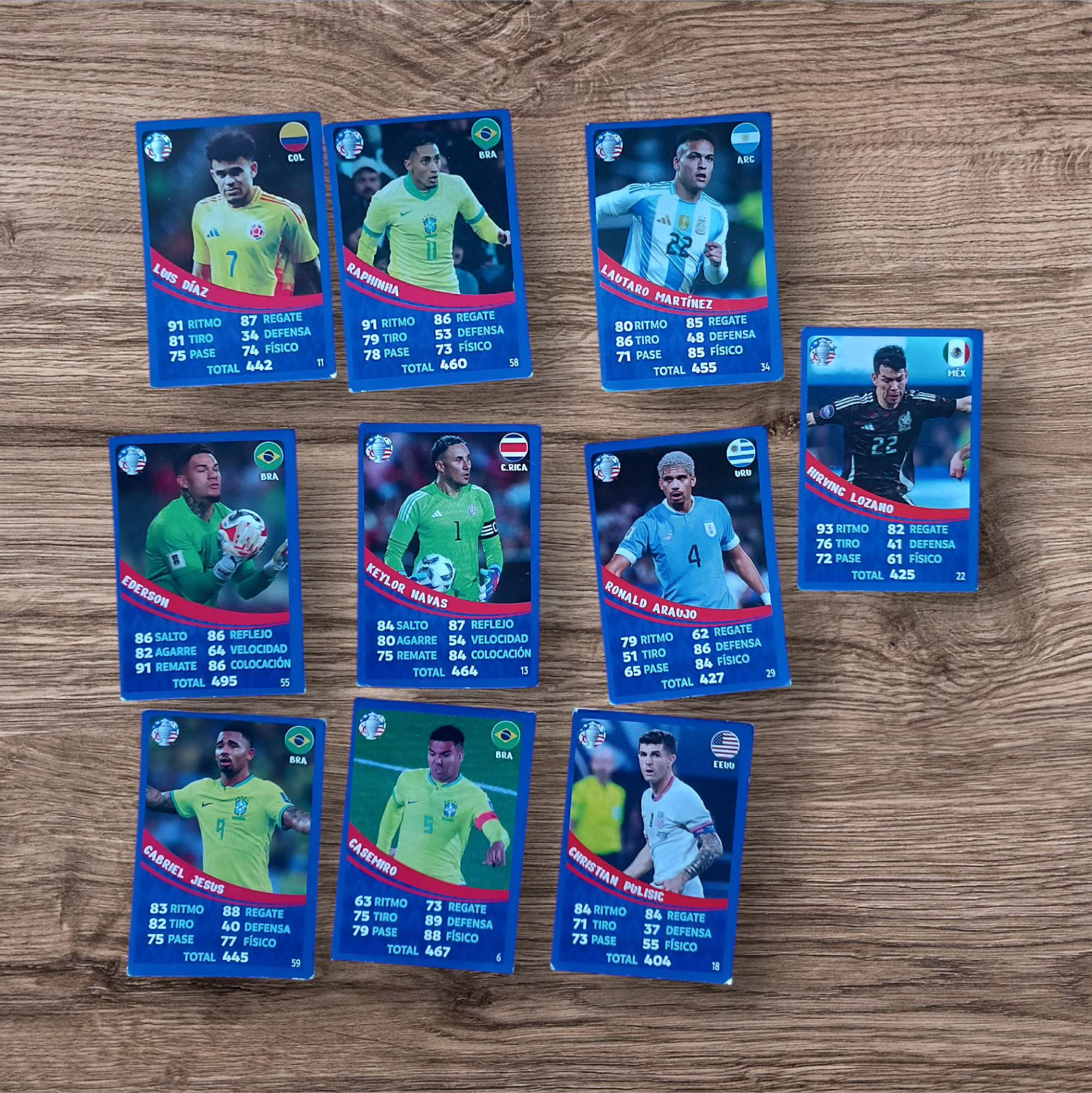 Lote 10 cartas Estrellas del Fútbol serie 3