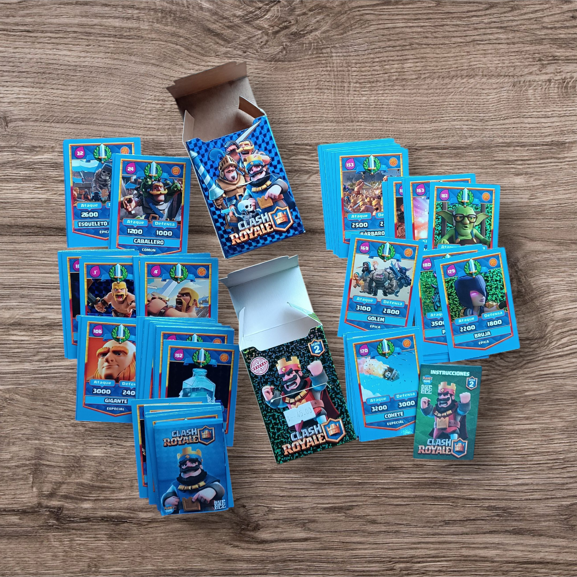Lote 115 cartas sin repetir Clash Royale series 1 y 2