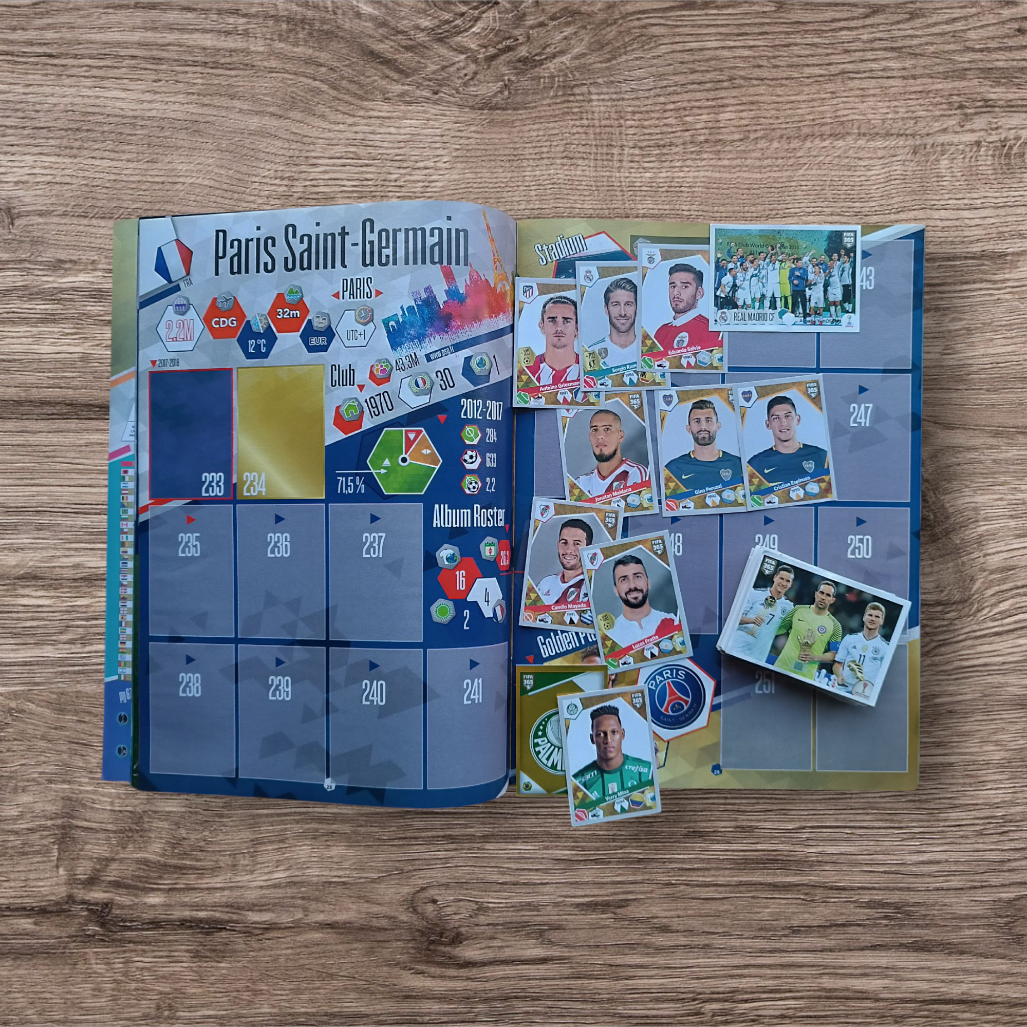 Álbum + 104 figuritas sin repetir FIFA 365 2018